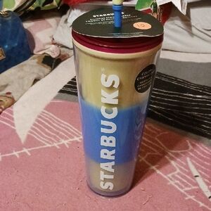 Starbucks Blue and Yellow Tumbler